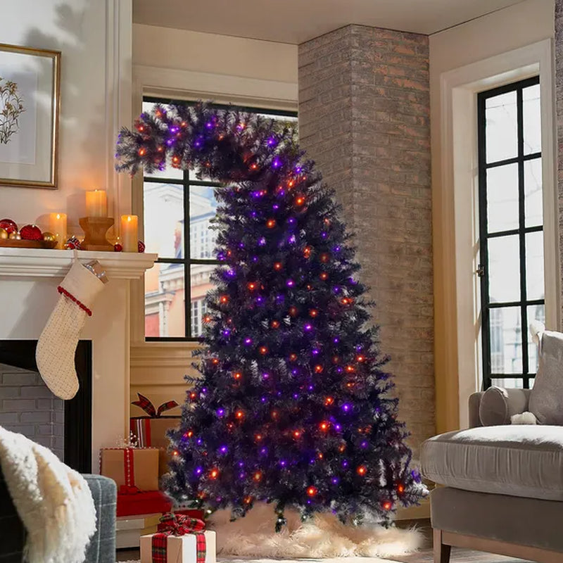 6FT Bendable Artificial Fir Christmas Tree with 300 LED Lights - Perfect for Halloween and Holiday Decor!