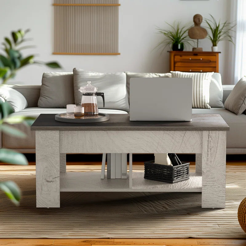 Sparta Lift Top Extendable Coffee Table with Hidden Storage - Stylish & Functional Design