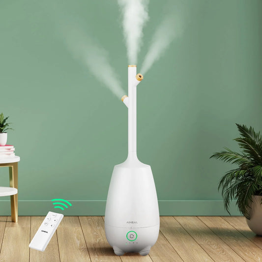 Humidifiers for Bedroom Large Room Home, 5L Top Fill Cool Mist Ultrasonic Humidifier for Baby Plants, Smart Humidistat Mode, Essential Oil Diffuser, Sleep Mode, Auto off and Ultra Quiet, White