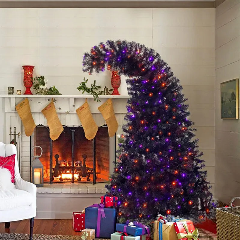 6FT Bendable Artificial Fir Christmas Tree with 300 LED Lights - Perfect for Halloween and Holiday Decor!