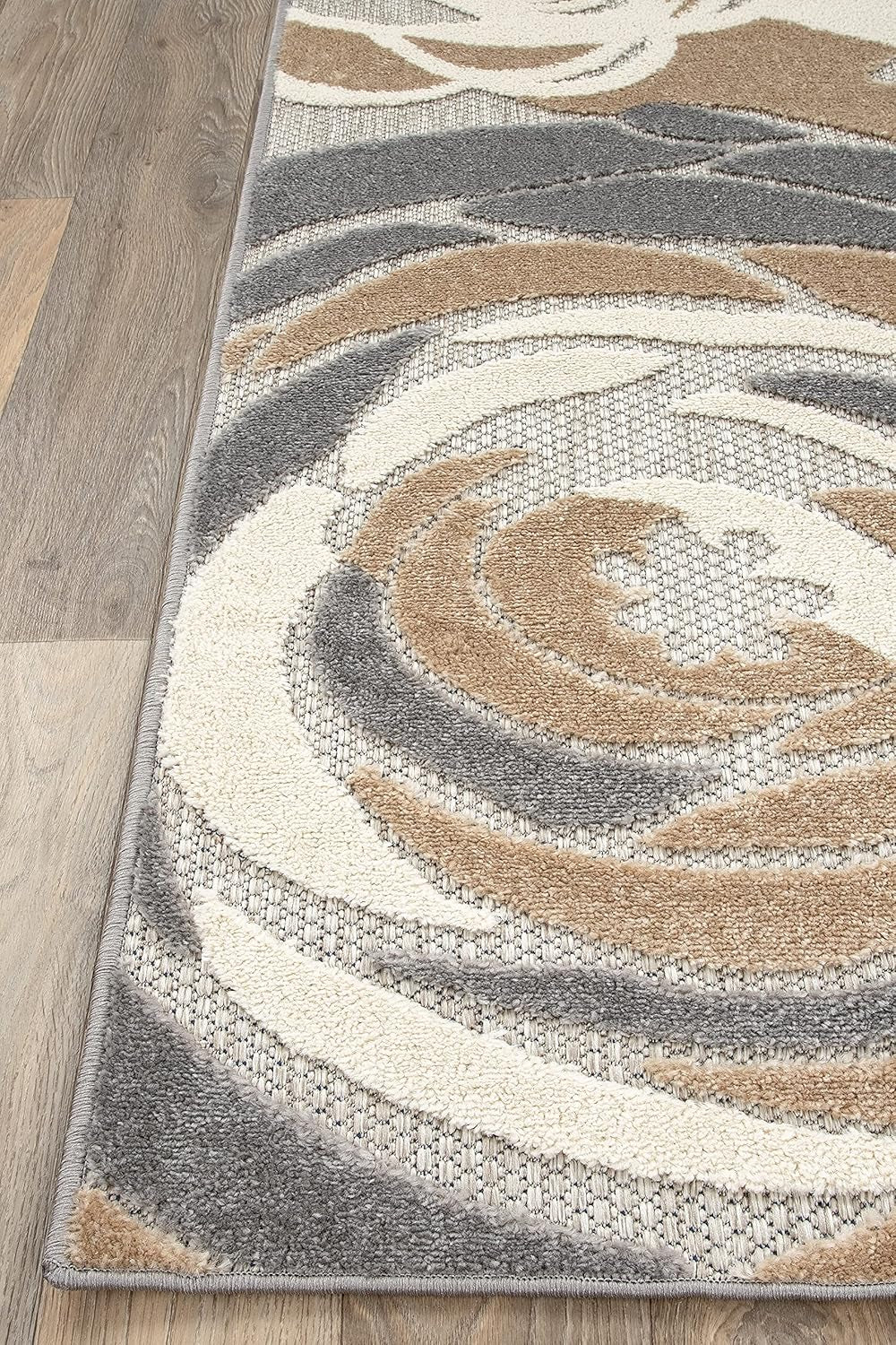 Ravenna Modern Large Gray Floral Area Rug for Indoor/Outdoor - 7'10" x 10