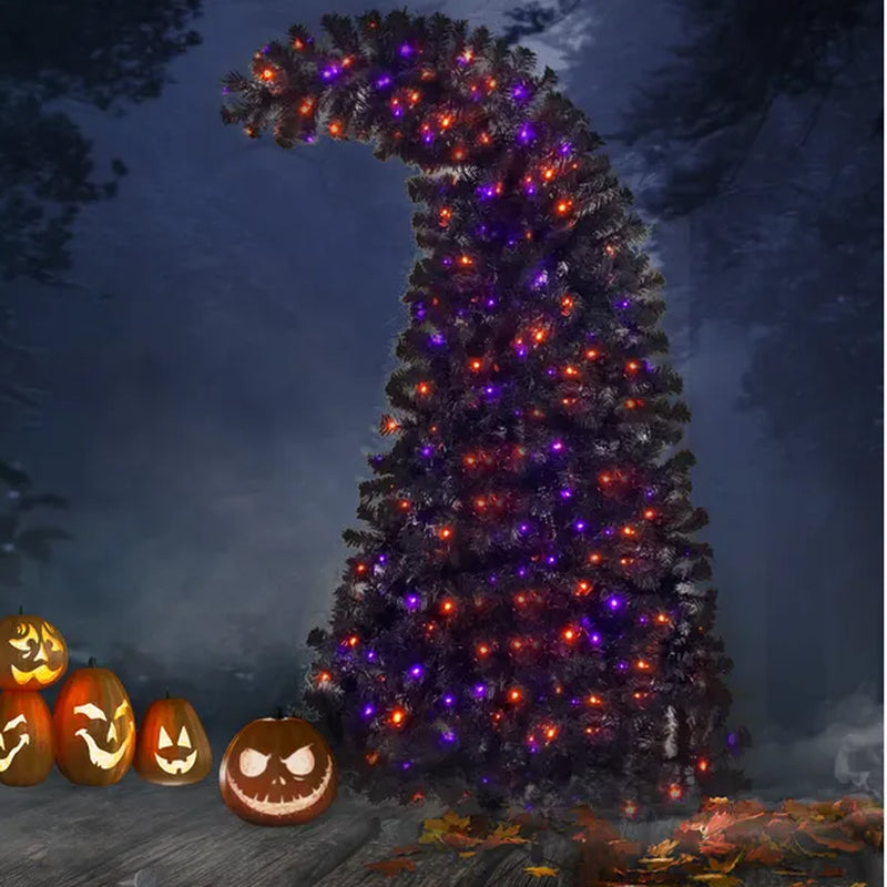 6FT Bendable Artificial Fir Christmas Tree with 300 LED Lights - Perfect for Halloween and Holiday Decor!