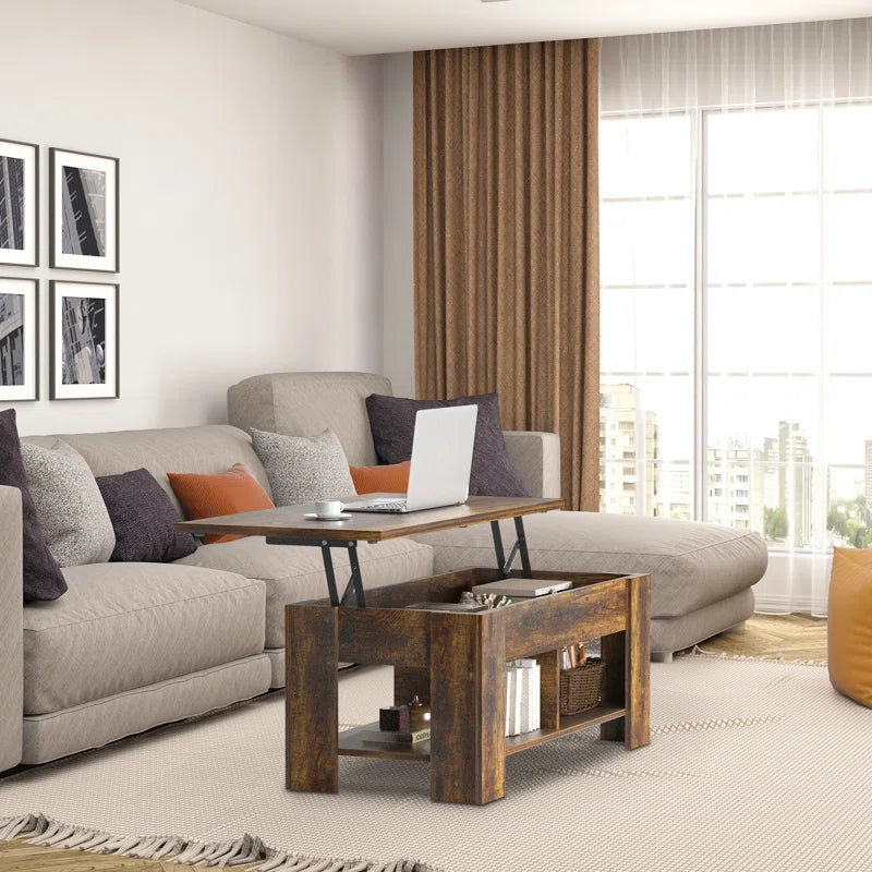 Sparta Lift Top Extendable Coffee Table with Hidden Storage - Stylish & Functional Design