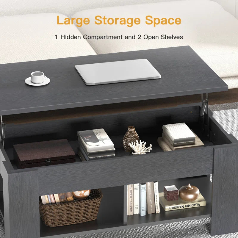Sparta Lift Top Extendable Coffee Table with Hidden Storage - Stylish & Functional Design